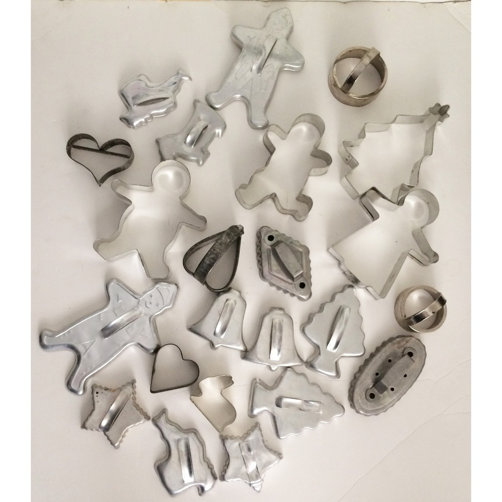 23 Metal Cookie Cutters 6" by 4" biggest
